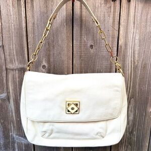 Tory Burch Creamy White Leather Shoulder Bag
